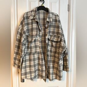Beige check over shirt